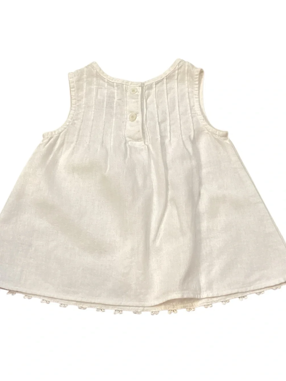 Old Navy Toddler Girls White Pintuck Linen Blend Top 3T Cottagecore Boho‎